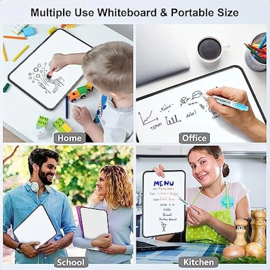 Dry Erase Whiteboard 12&quot;x8&quot; Double-Sided Mini for Students