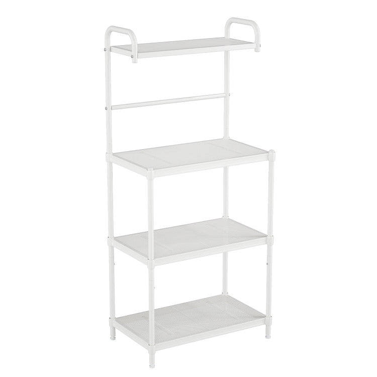 Microwave Oven Stand 4 Tier with Storage Shelves (White)
