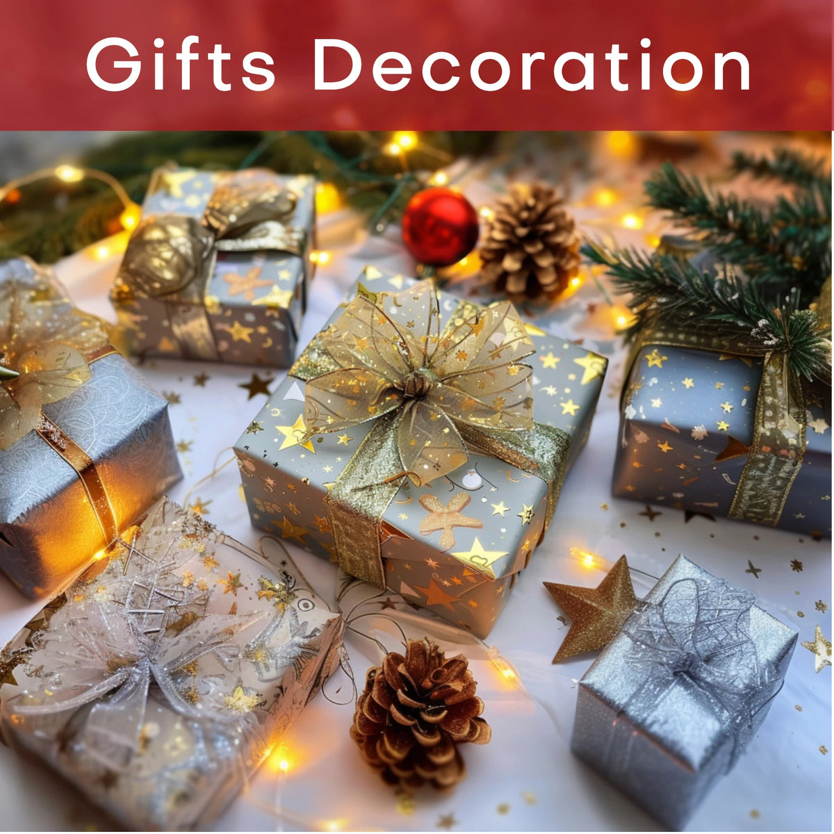 Christmas Tree Decoration Ribbon 100 LED String Lights 40ft