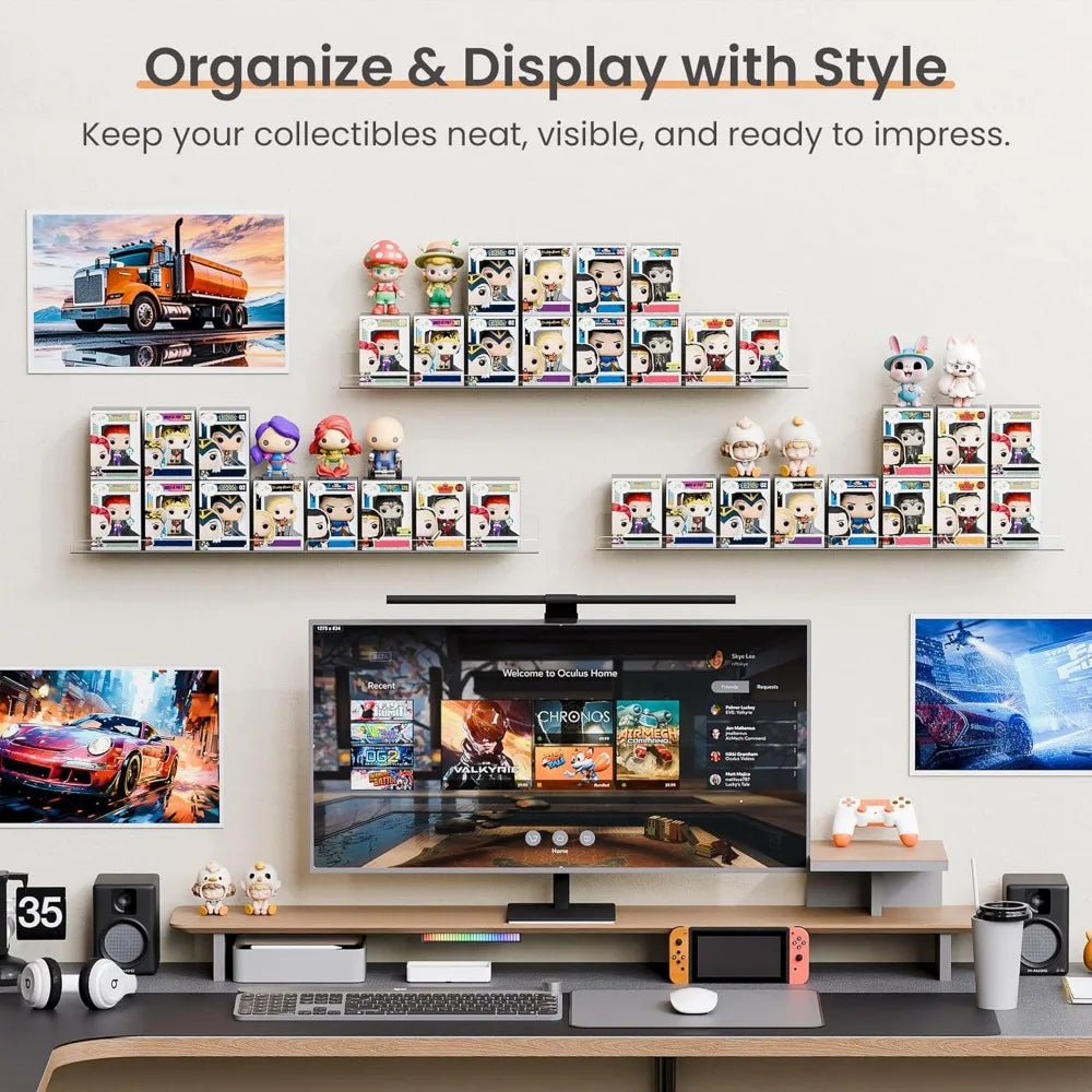 6 Pack Floating Acrylic Wall Shelves 15&quot;