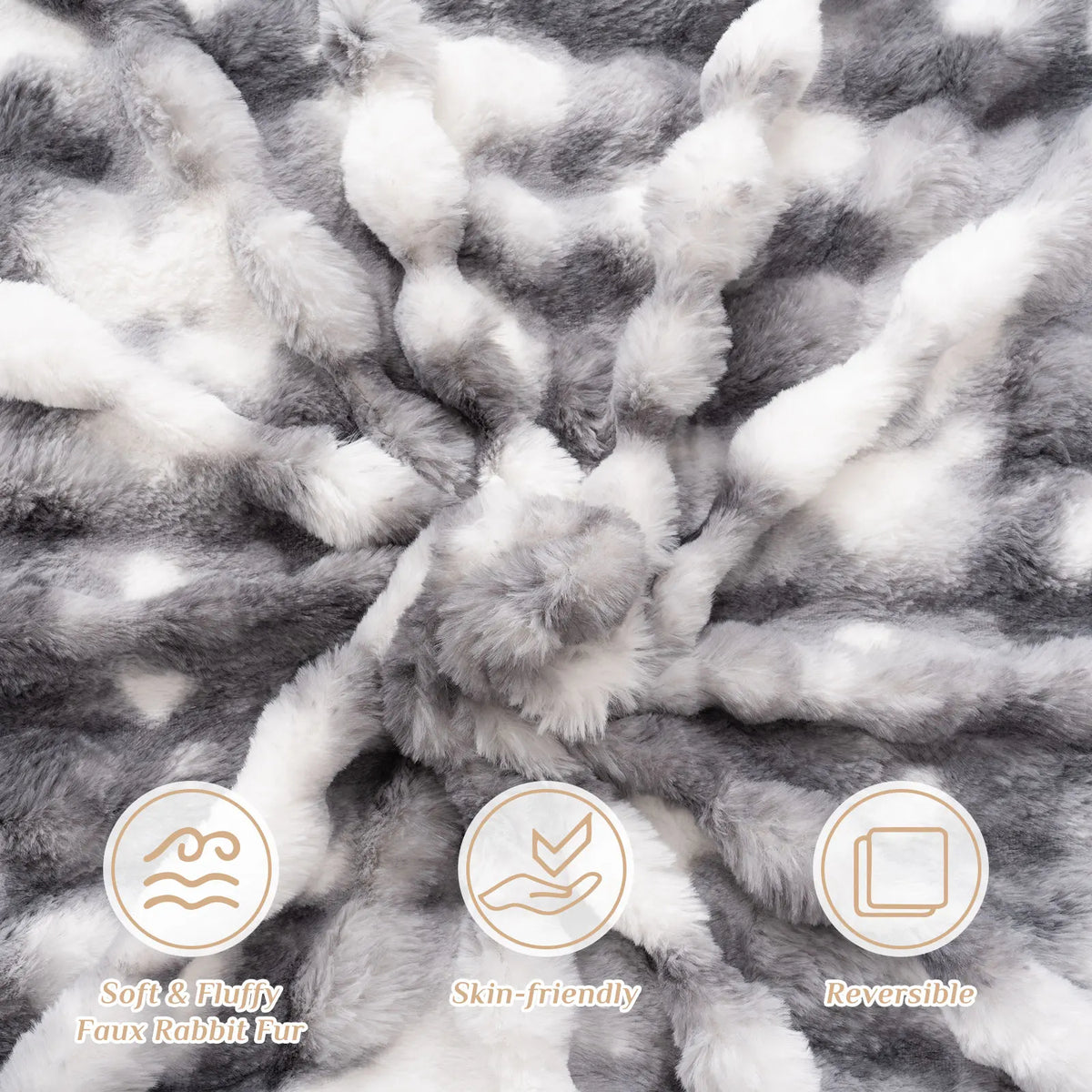 Luxurious Faux Rabbit Fur Winter Blanket