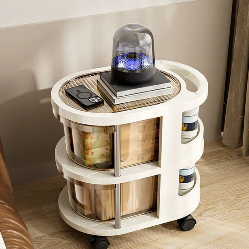 3-Tier Storage Trolley with Wheels (White)