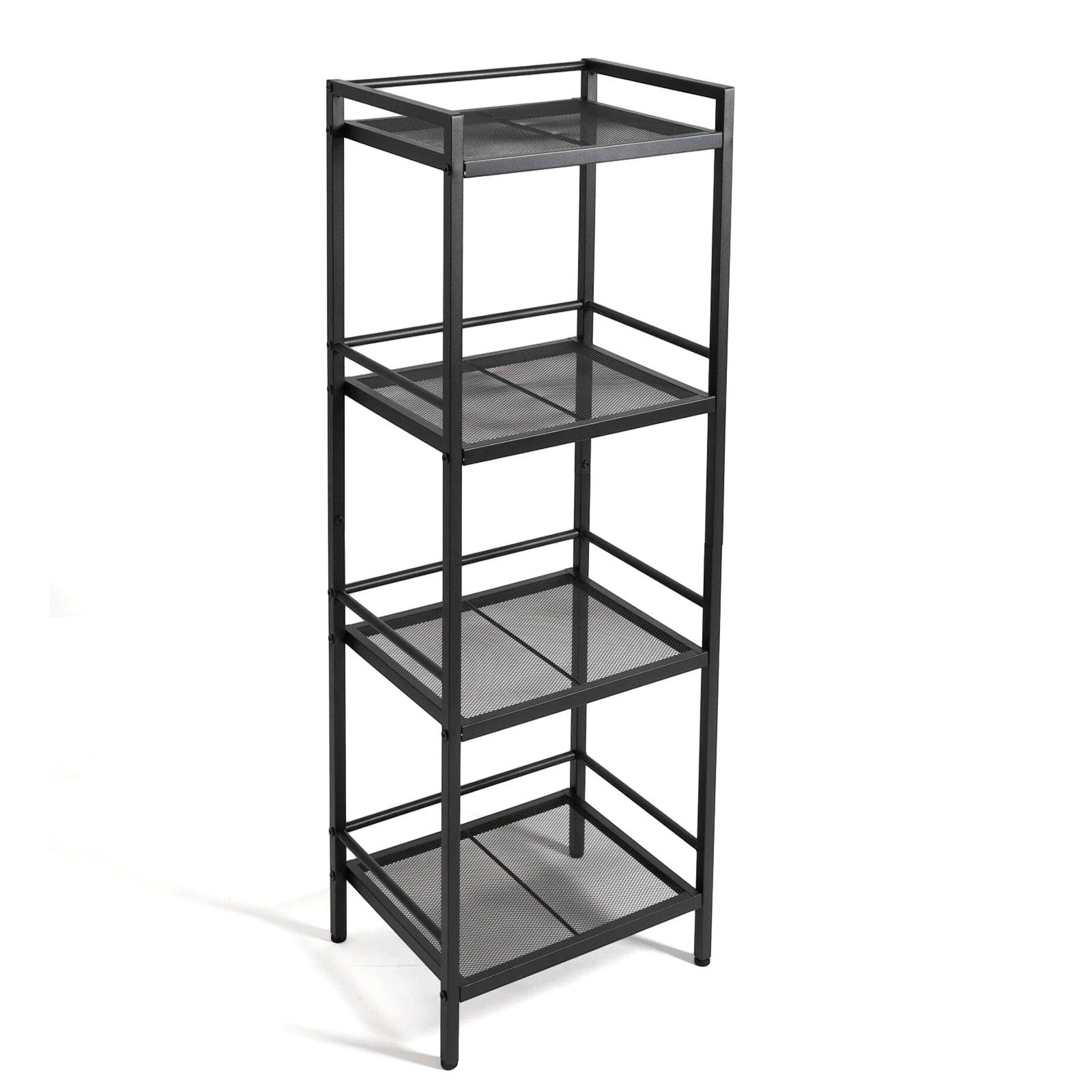 4-Tier Bathroom Storage Shelf Ladder Shelf Rack Organizer (Black)