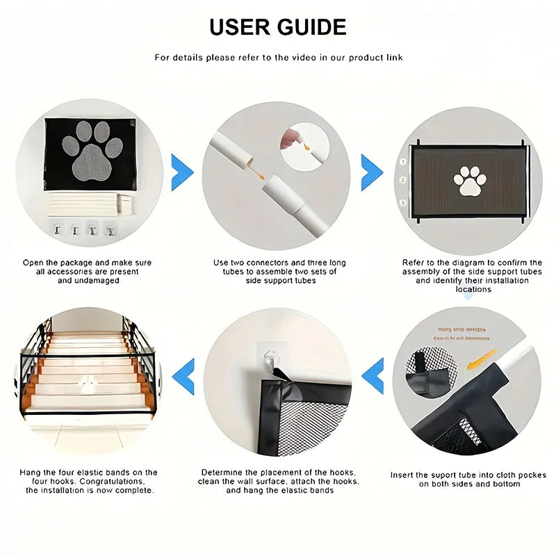 Portable Pet Partition Net Indoor Safety Fence for Cats &amp; Dogs