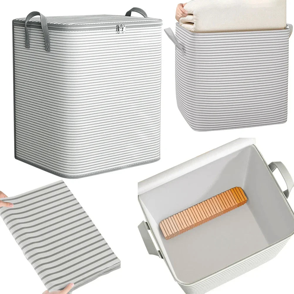 Extra Large Storage Bag Non-Woven Closet Clothes Organizer (Gray)