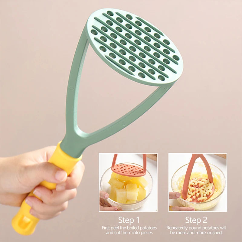 Multifunctional PP Pressed Potato Masher (Orange)