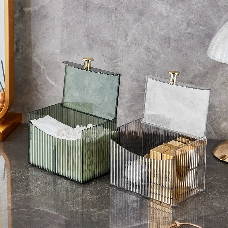 Acrylic Cotton Pad Makeup Jewelry Organizer (Clear)