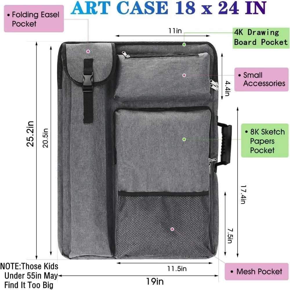 Artist Portfolio Set Art Case 18&quot; x 24&quot; (Gray)