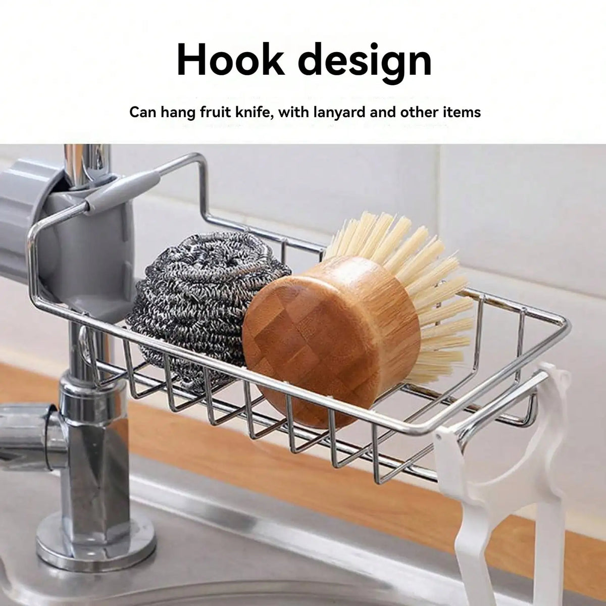 Kitchen Hanging Drain Rack for Dishcloths Brushes