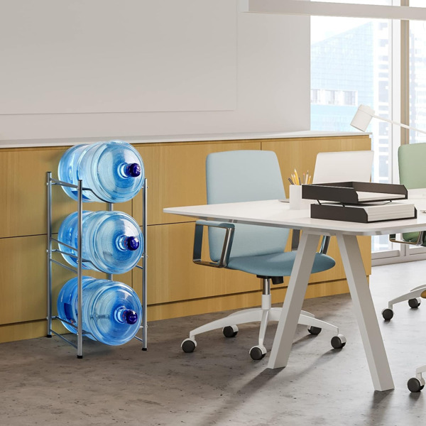 Water Jug Holder 3-Layer Detachable Storage Rack (Silver)