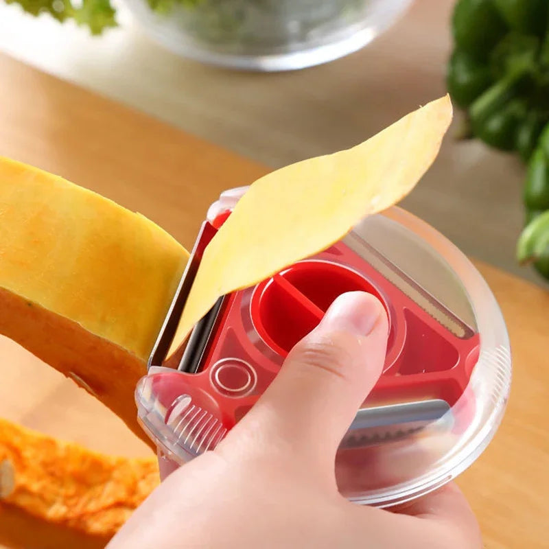 3-in-1 Vegetable Peeler, Julienne Slicer &amp; Shredder, Multi-Function Peeler with Grater, Zester &amp; Cutter Blades, Kitchen Vegetable Prep Tool (Random Color)