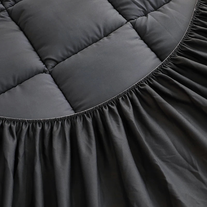 Mattress Topper High-Density Filling Protector Cover 78x80" King Size (Dark Gray)