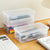 Clear Plastic Pencil Case 2-Pack Portable Stationery Box for School Supplies
