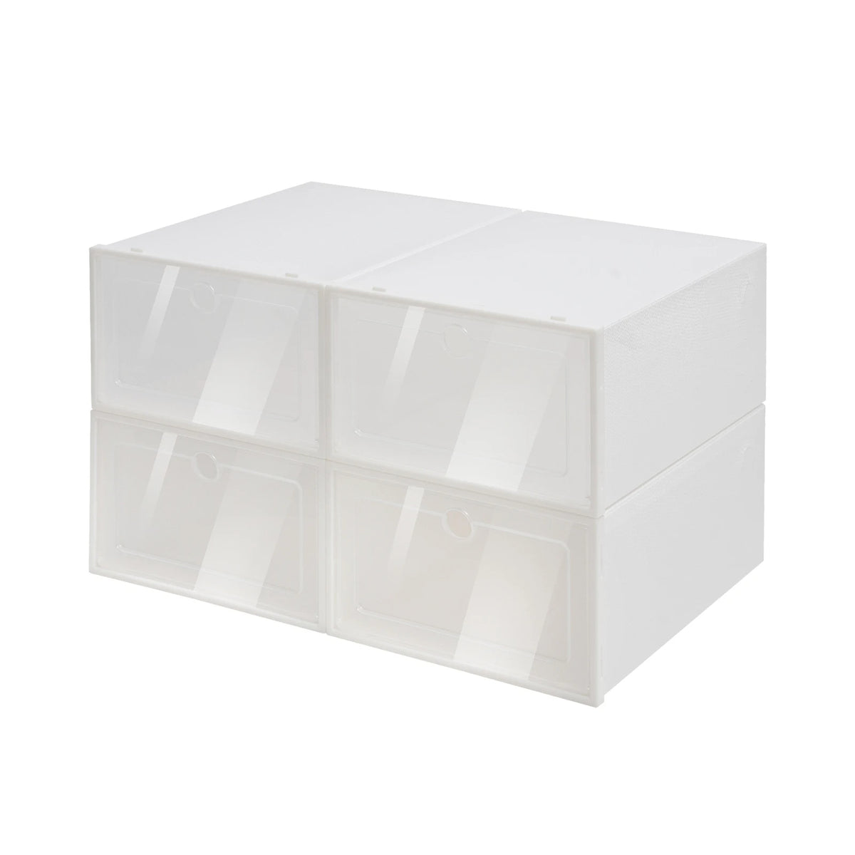 Transparent Foldable Shoe Organizer Bins 24PCS