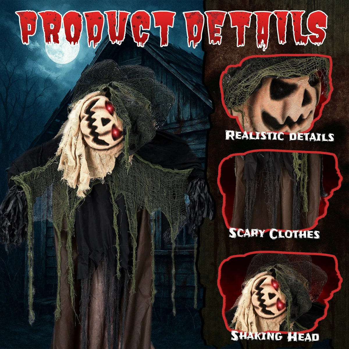 Scary Animatronic Wizard for Halloween Decor