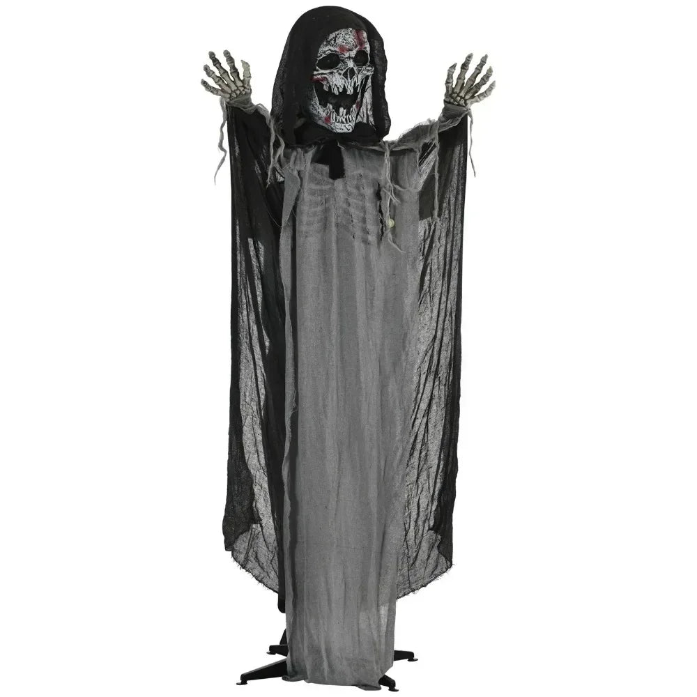 74&quot; Life-Size Animated Skeleton Witch Decoration