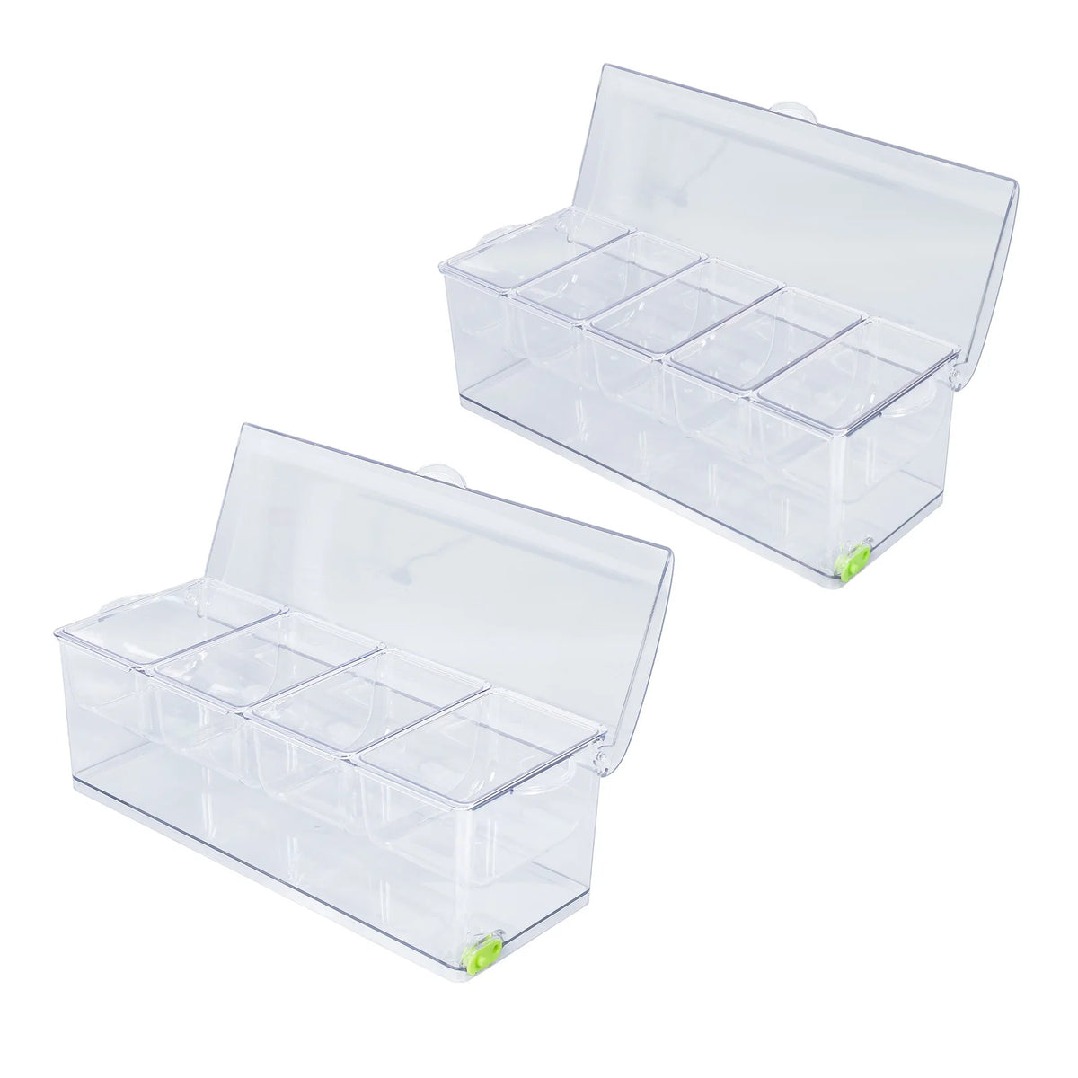 Clear Glass Pantry Spice Organization Jars 5-Compartment with Lids