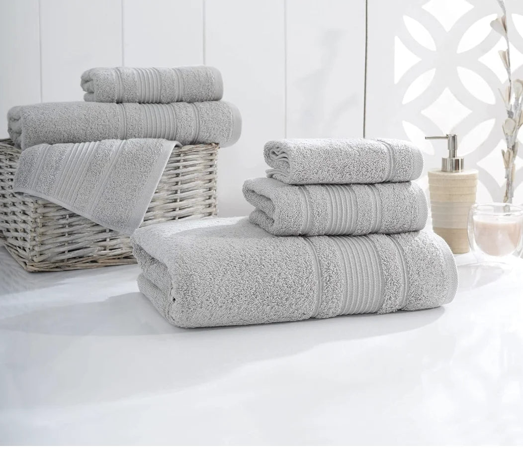 Turkish Cotton Washcloth Bathtowels Set 4-Piece (Light Gray)