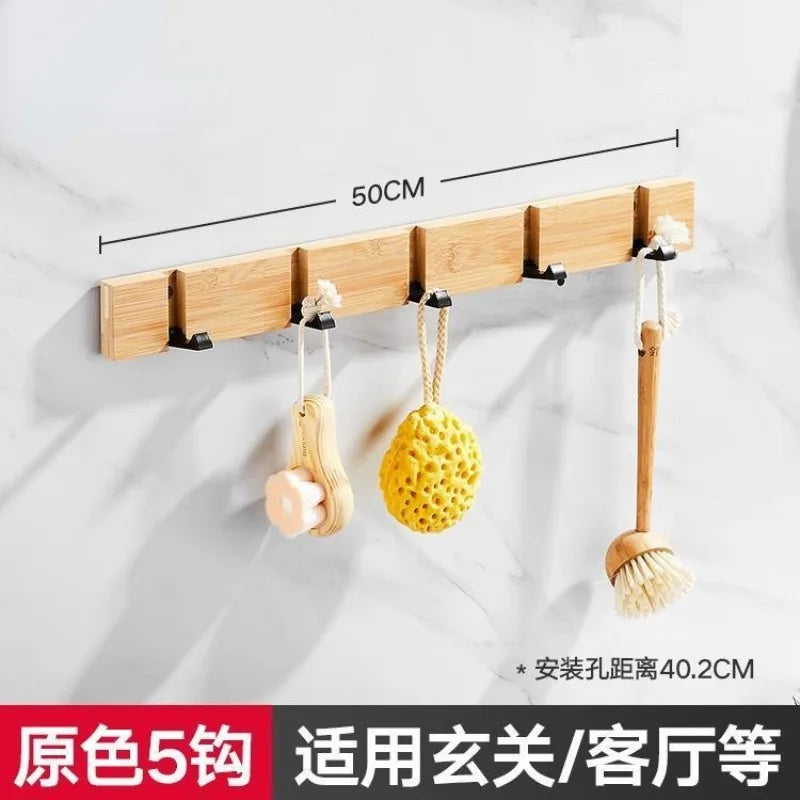 Invisible Flip-Down Wooden Coat Rack (White)