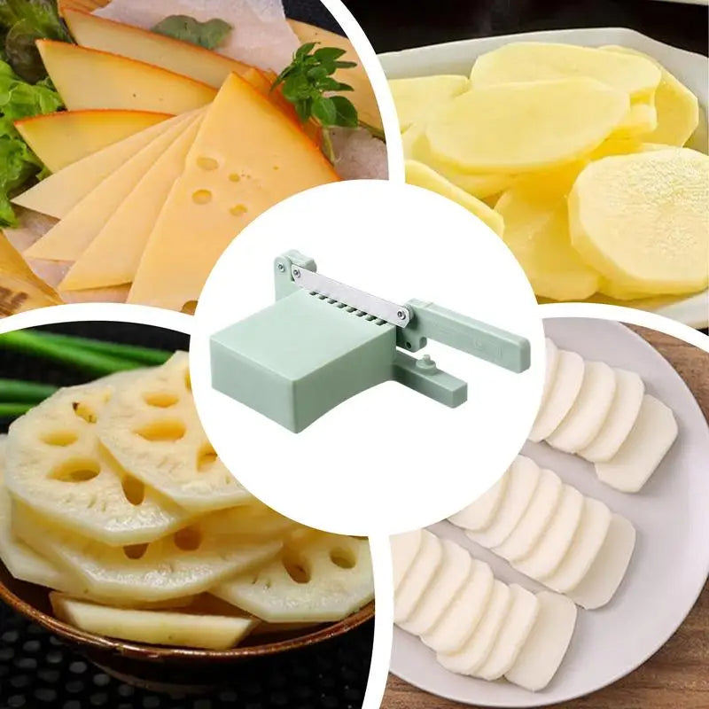 Manual Food Bread Vegetable Slicer (Green)