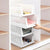 Stackable Folding Storage Bins 4-Pack Plastic Closet Organizers for Clothing Drawers (Gray)