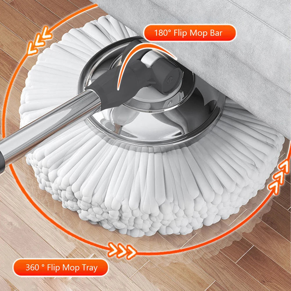 Automatic Spin Mop Bucket Set with 6 Microfiber Refills