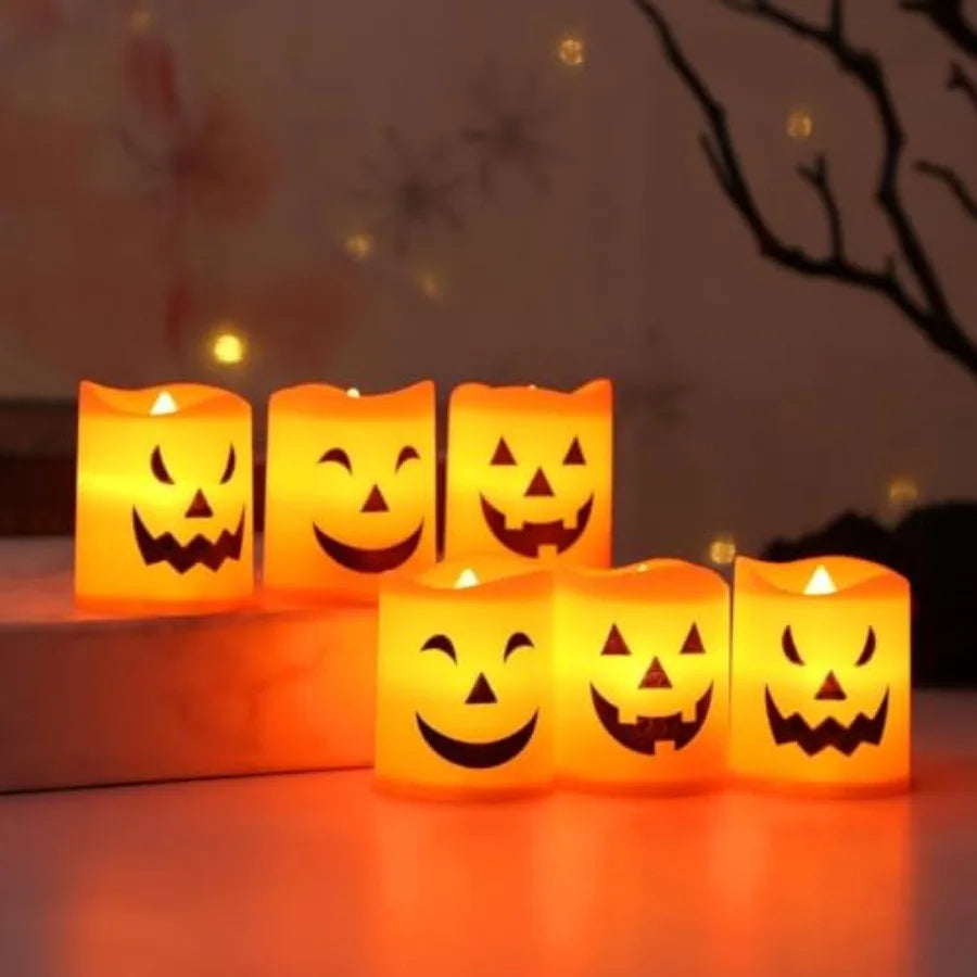 Halloween LED Flameless Candles 6PCS Flickering Indoor Party Decorations