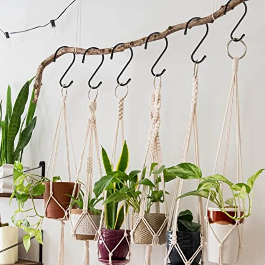 6-Pack Large Heavy-Duty S Hooks – Rubber Coated Non-Slip Hanging Hooks