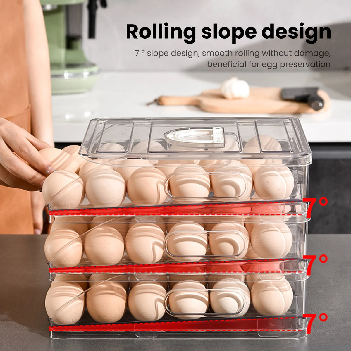 Automatic Rolling Egg Dispenser 3-Tier