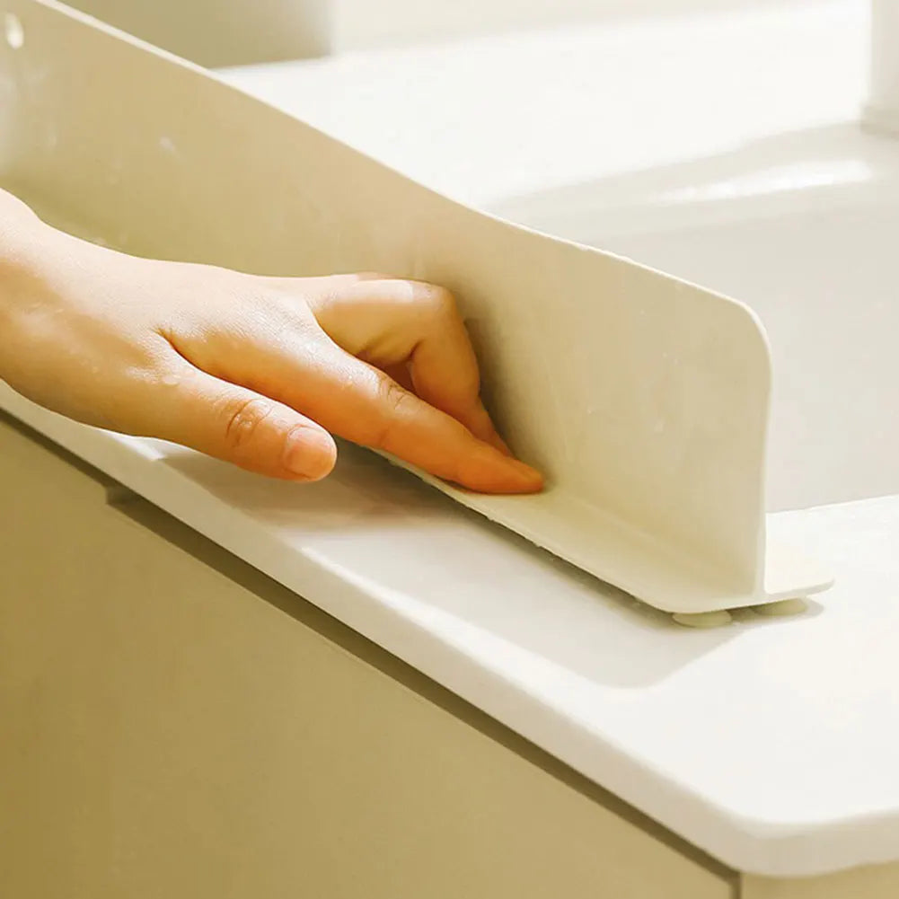 Silicone Sink Splash Guard with Suction Cup (Beige)