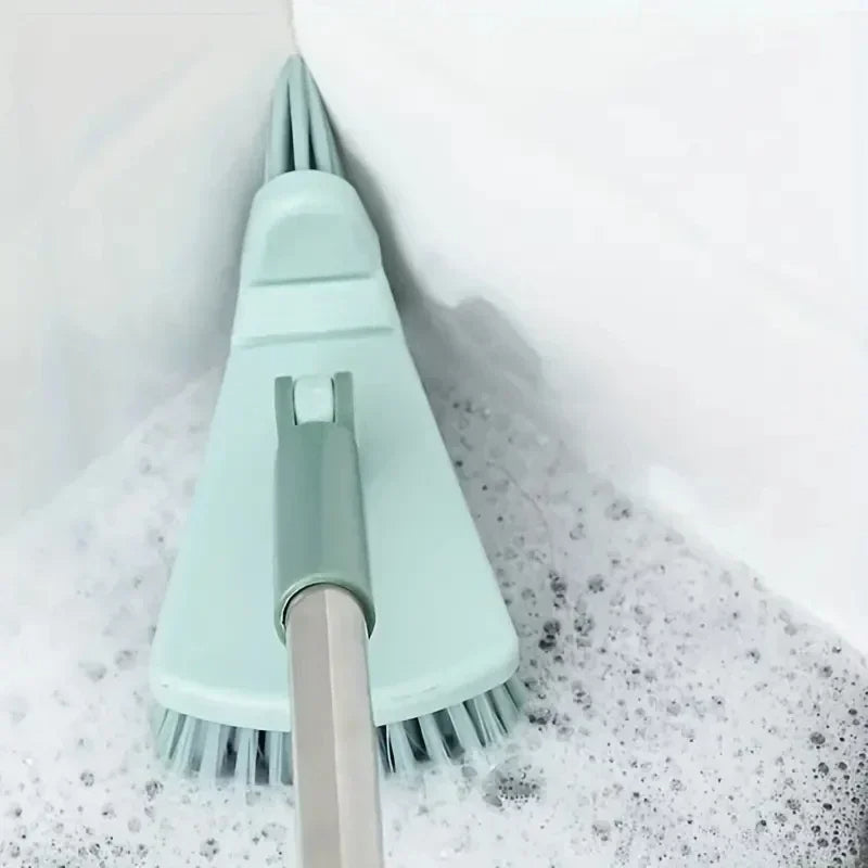 Long Handle Hard Bristle Triangular Floor Brush (Blue)