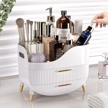 Makeup Organizer with Drawers Handle Skincare Storage for Cosmetic