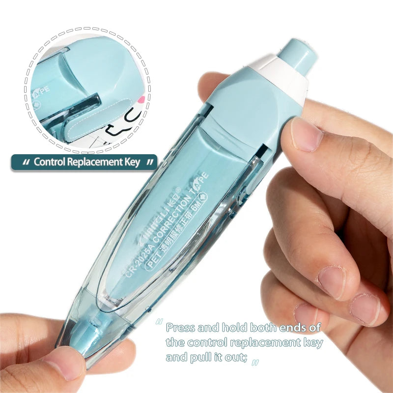 Refillable Correction Tape Set (4 Dispensers, 10 Refills)