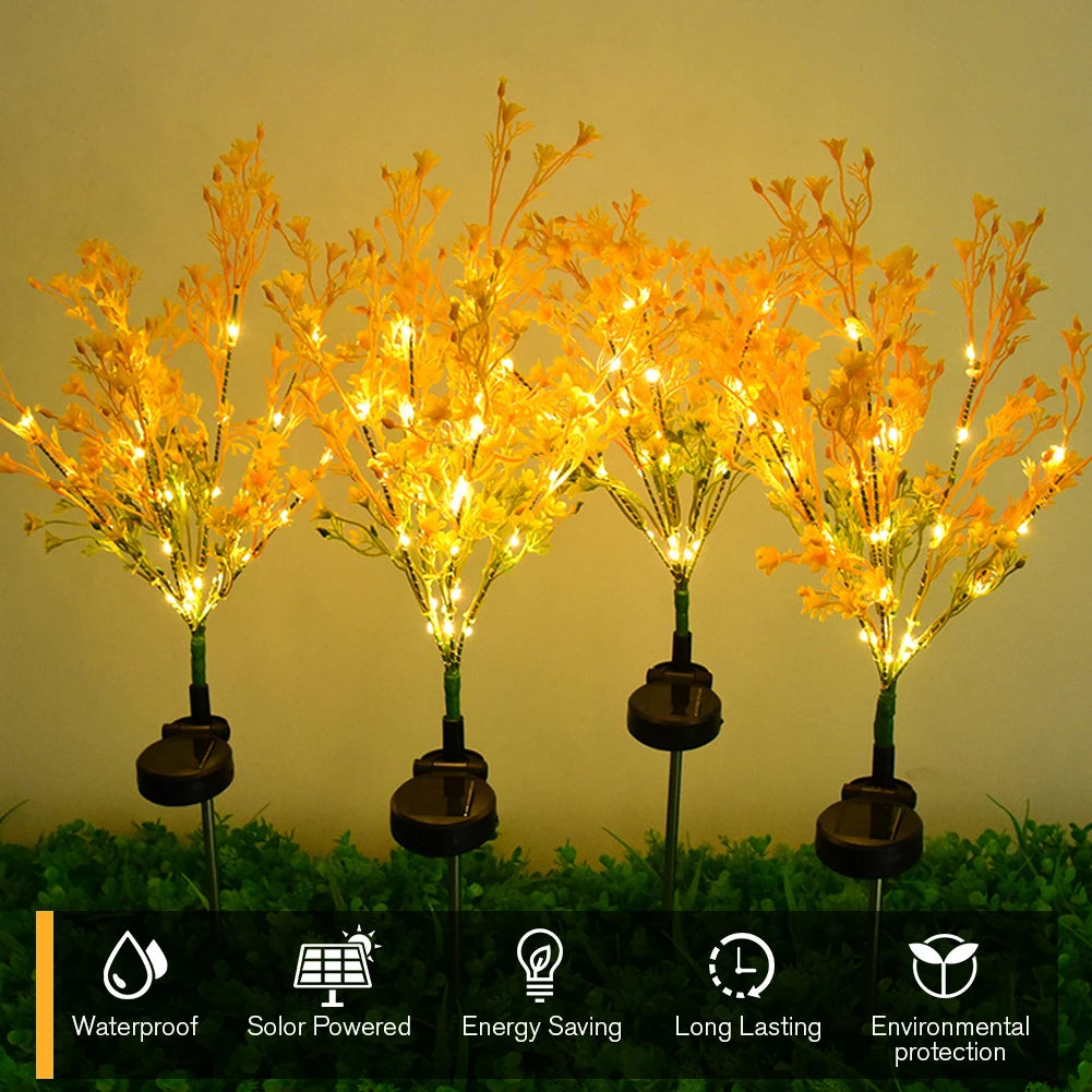 Waterproof Solar Flower Lights Outdoor Rape Solar Flowers Lamp for Garden