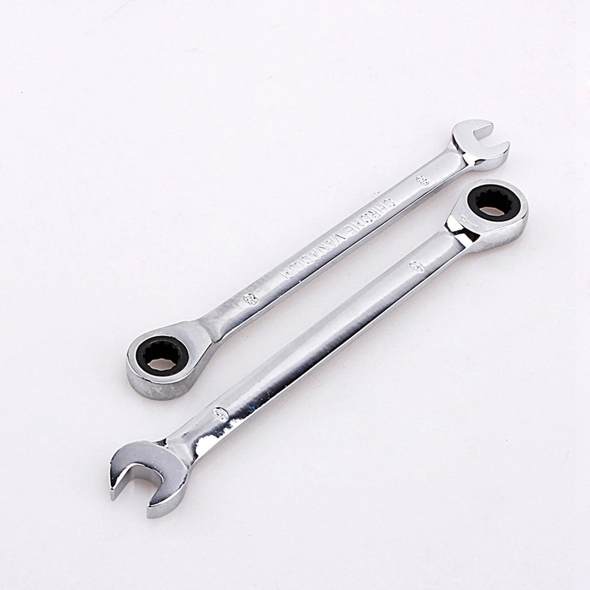 12-Piece Dual-Head Ratchet Wrench Set Tool Kit (8-19mm)