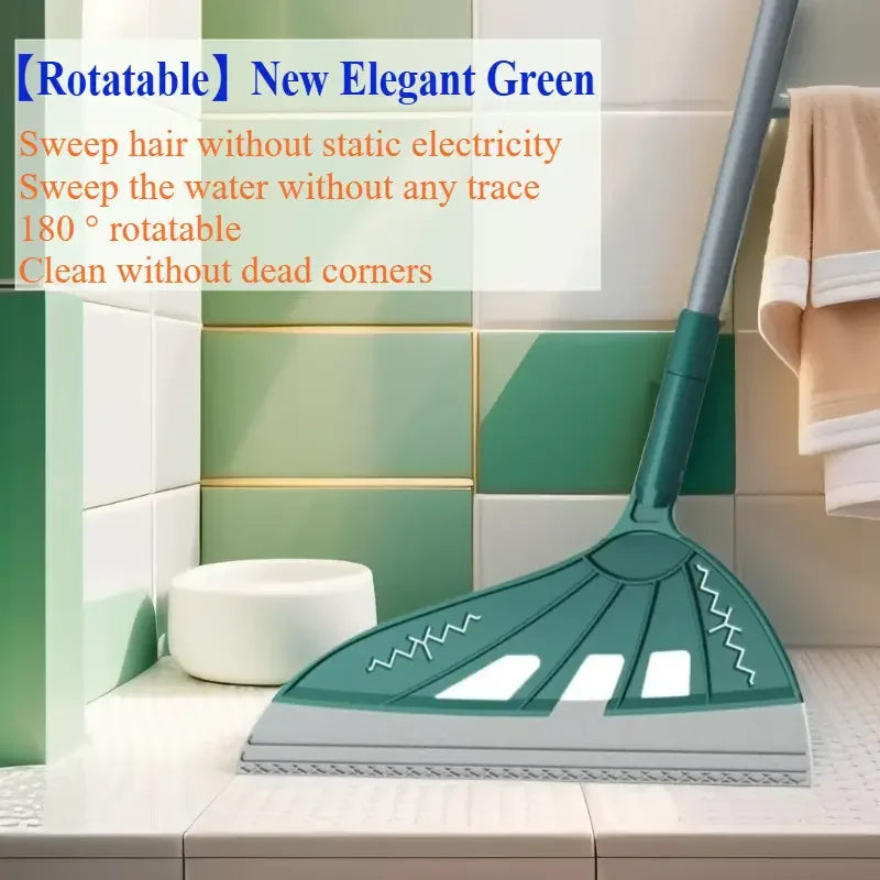 Rotating Magic Broom 180° Telescopic Static-Free Sweeper (Light Gray)