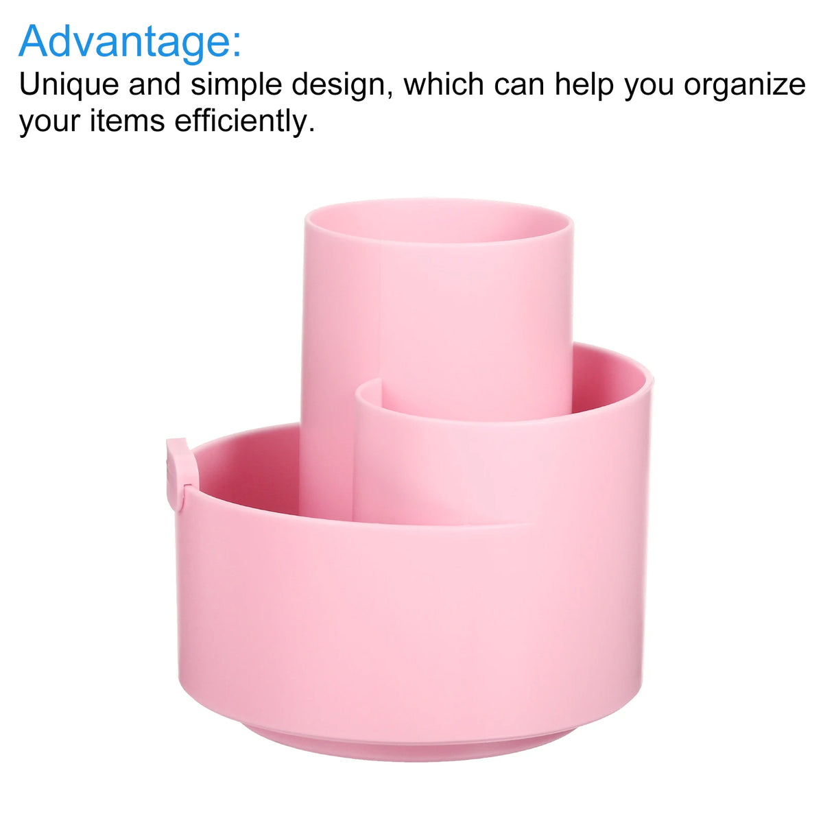 Multifunctional Pink Pen Holder with 3 Grids