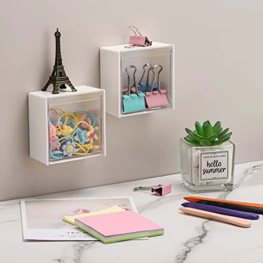 2-Pack Cotton Pad Holder Dispenser, Wall-Mounted Cotton Ball Organizer &amp; Storage Containers