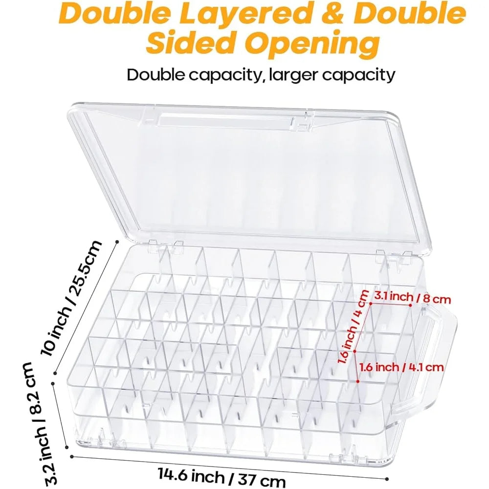 Double Sided Sewing Embroidery Thread Storage 46 Compartments