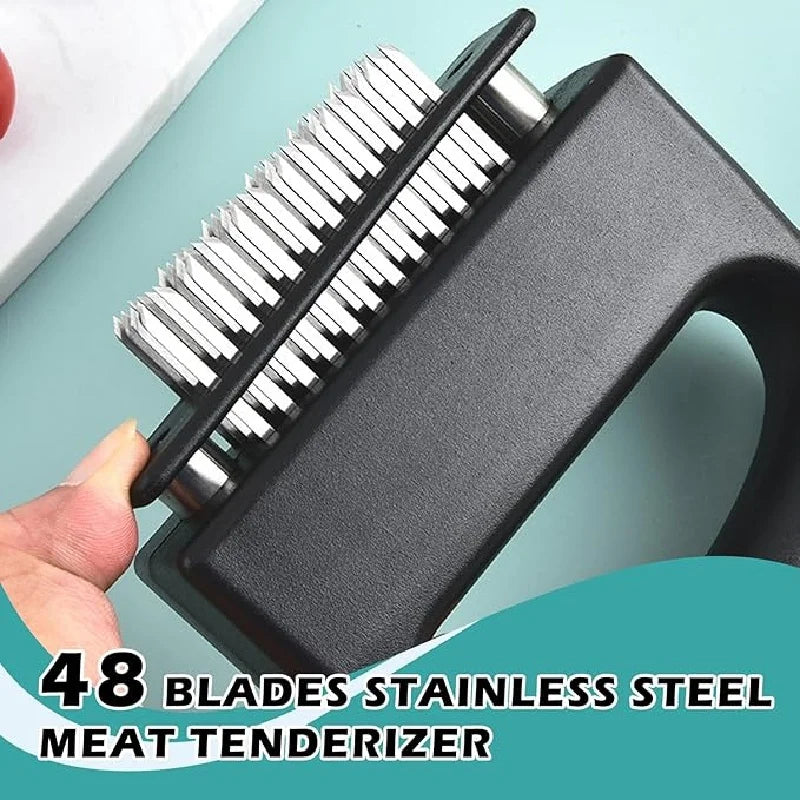 Handheld Meat Tenderizer, 48-Blade Stainless Steel Kitchen Tool