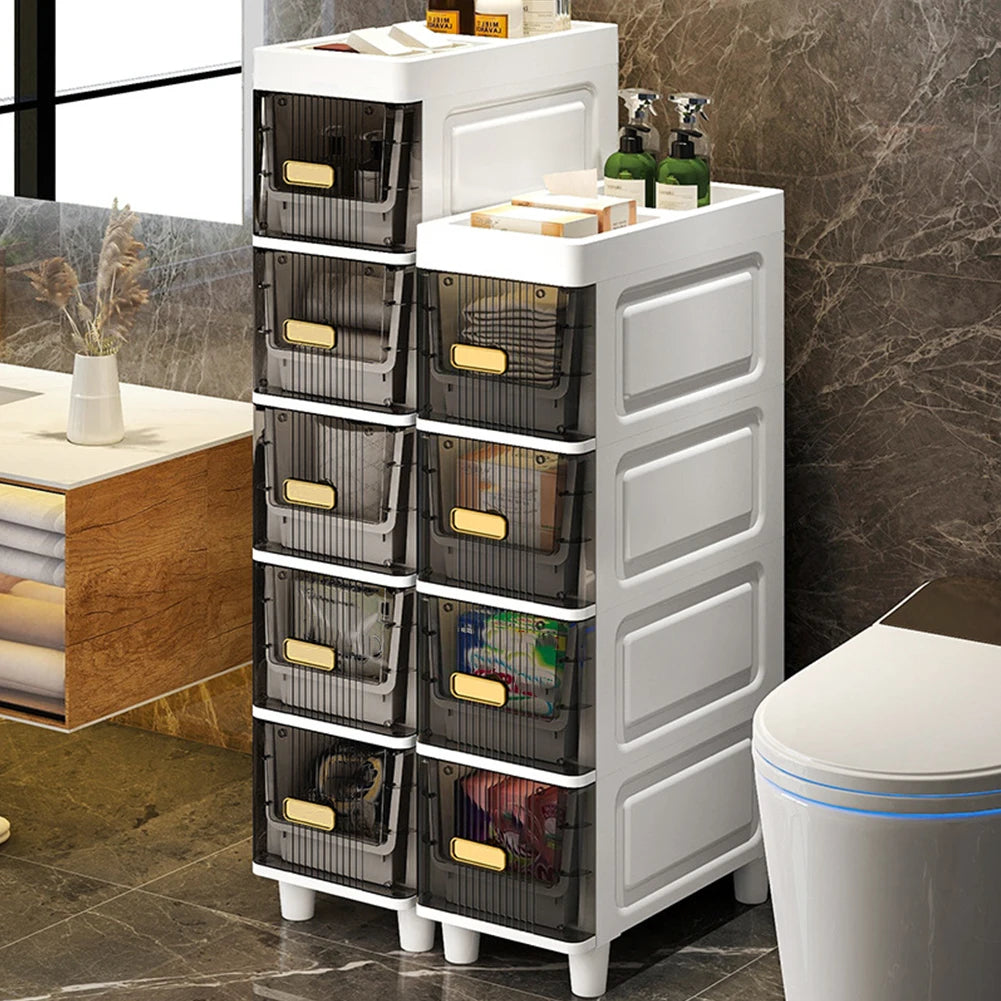 Slim 5-Tier Narrow Bathroom Storage Cabinet