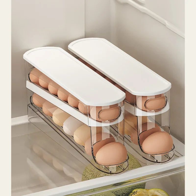 Automatic Rolling Double-layer Egg Dispenser (Clear)