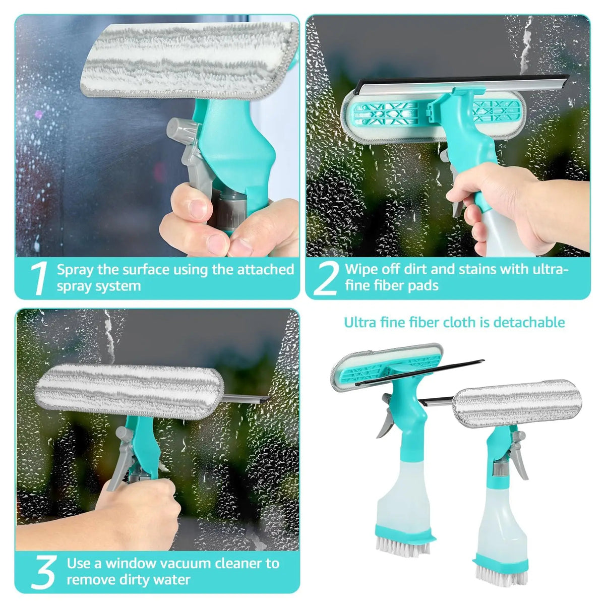 Window Squeegee Cleaning Kit Professional All-in-One Tool