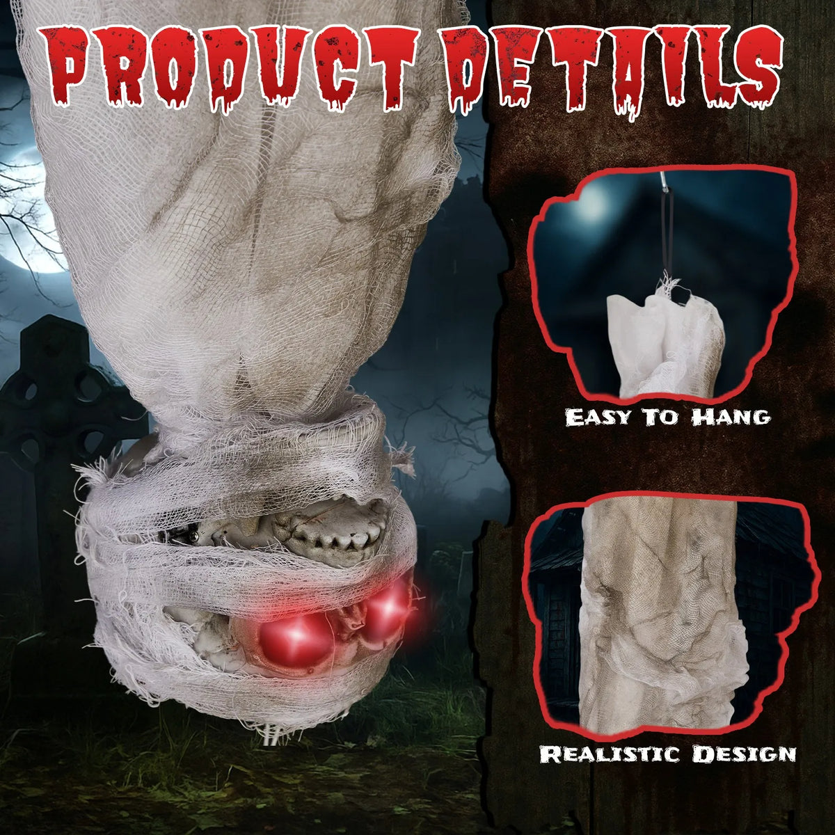 Halloween Decoration Indoor Hanging Corpse Sound-Activated 3FT