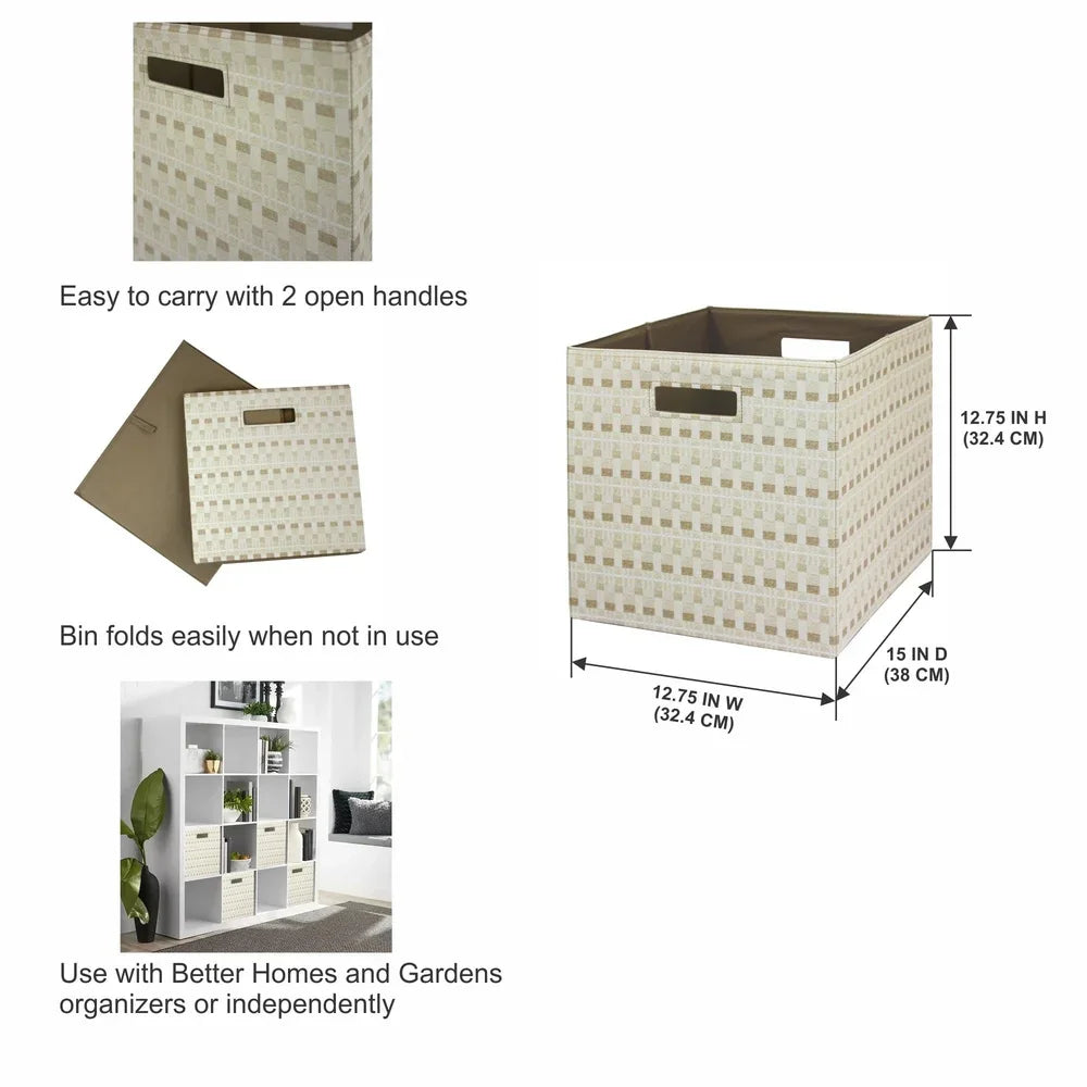 Fabric Cube Storage Bins Set of 2 for Collapsible Home &amp; Office Organizing Solution