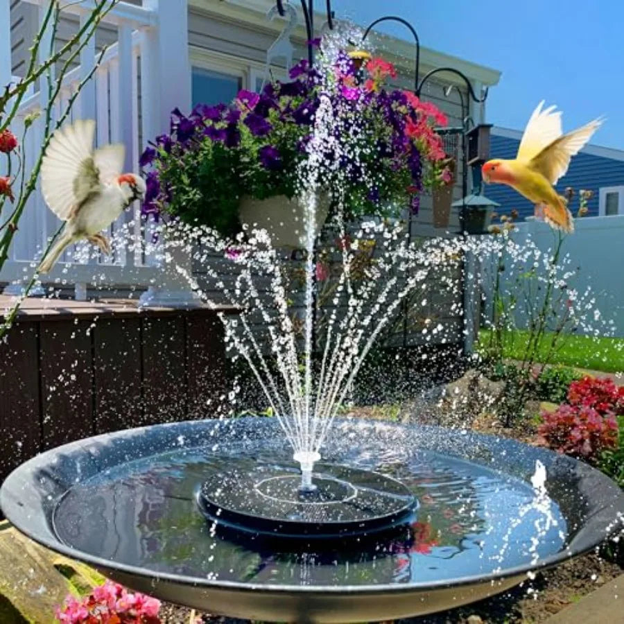 2-Pack Solar Bird Bath Fountain with Remote – 3.5W Solar Water Pump with 2200mAh Battery &amp; Colorful LED Lights (Multicolor)
