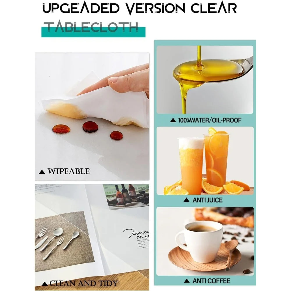 Clear Table Protector Mat 1.5mm Thick PVC Desk Pad Waterproof Tablecloth