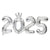 2025 Number Foil Balloons for Happy New Year Eve Party Decoration (Silver)