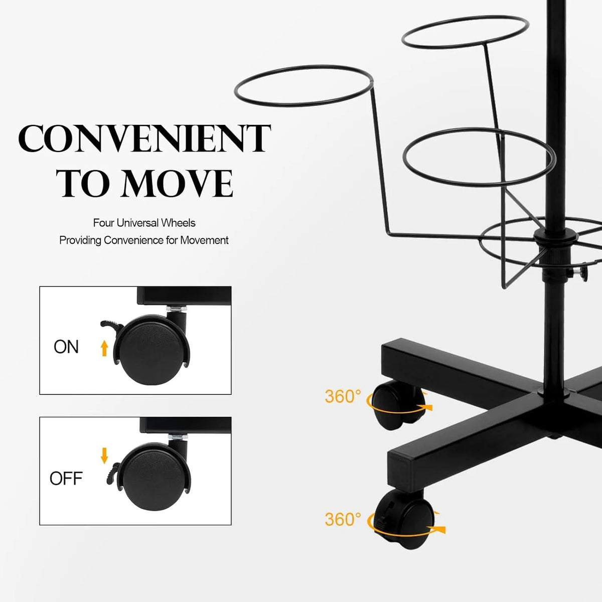 Hat Display Rack 35 Hooks Rotating 7-Tier Stand Freestanding Retail Hanger