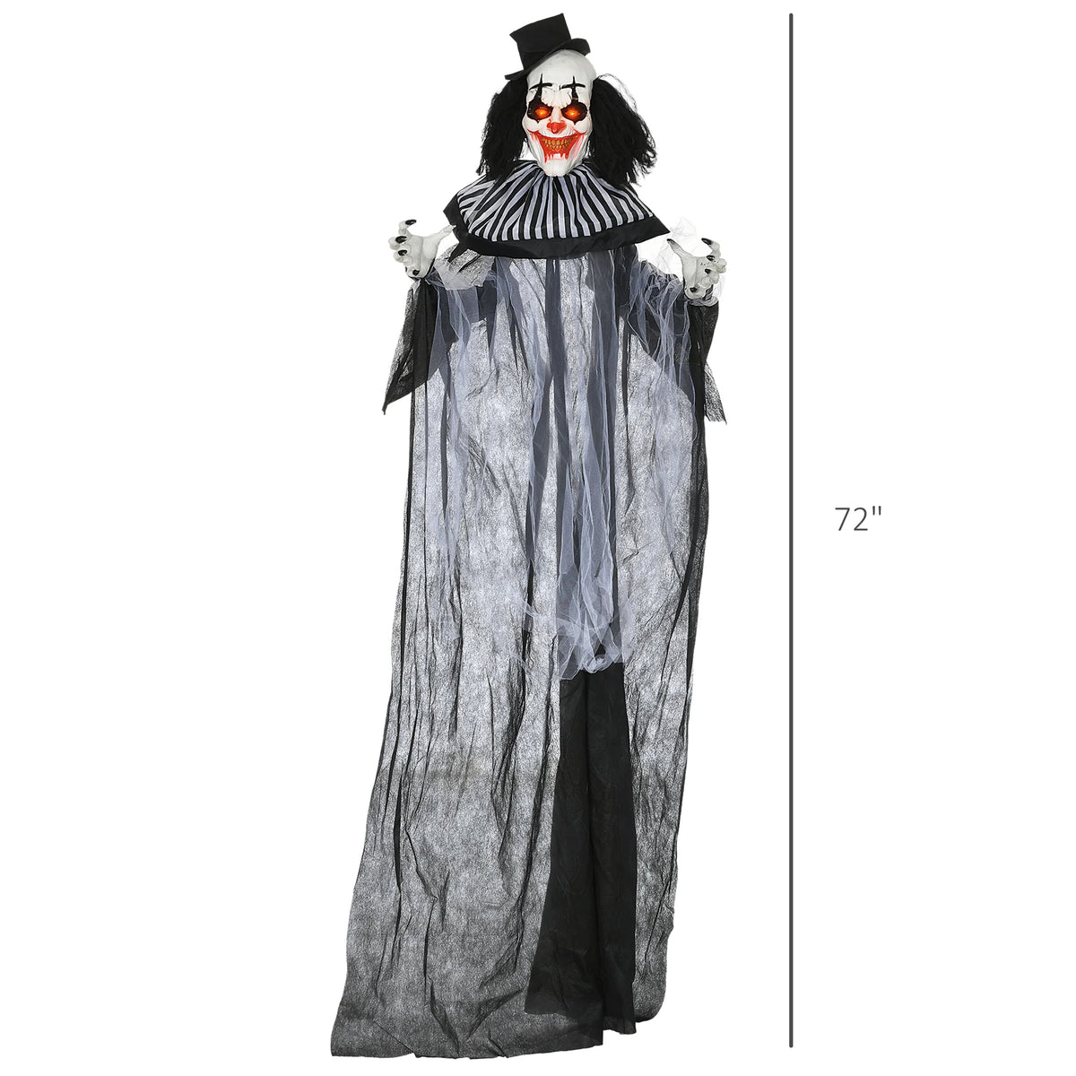 Hanging Creepy Striped Clown Halloween Yard Decor